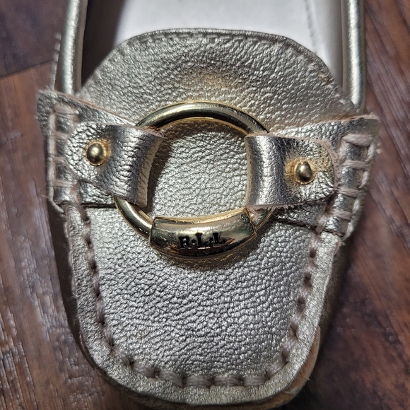 Lauren Ralph Lauren Metallic Leather Cadance Driving Loafers size 5.5 - Picture 4 of 10